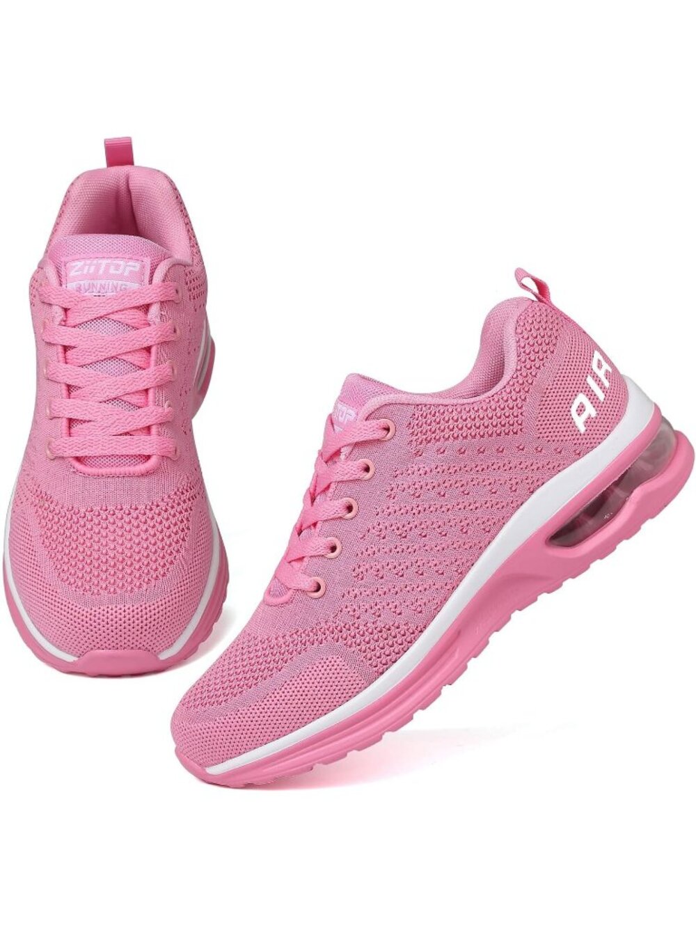 Women's Pink Lightweight Breathable Mesh Air Cushion Walking Running Shoes